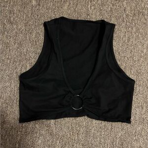 Black Crop Top with front twist